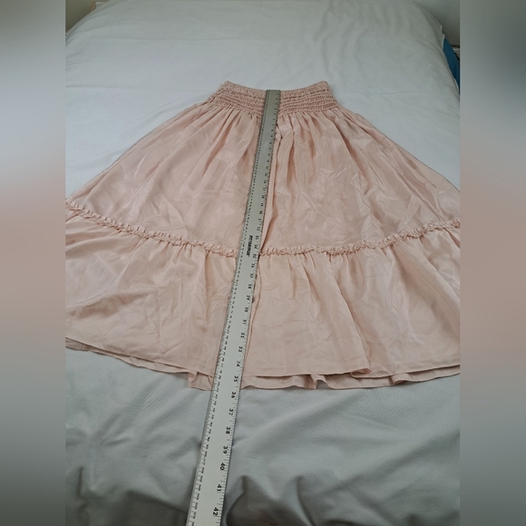 Tory Burch CORDED Silk SKIRT Iced Pink Size 8 - Picture 13 of 16